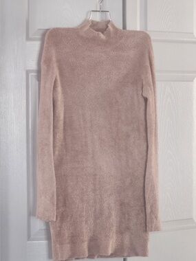 Express Mock Neck Plush Sweater Dress